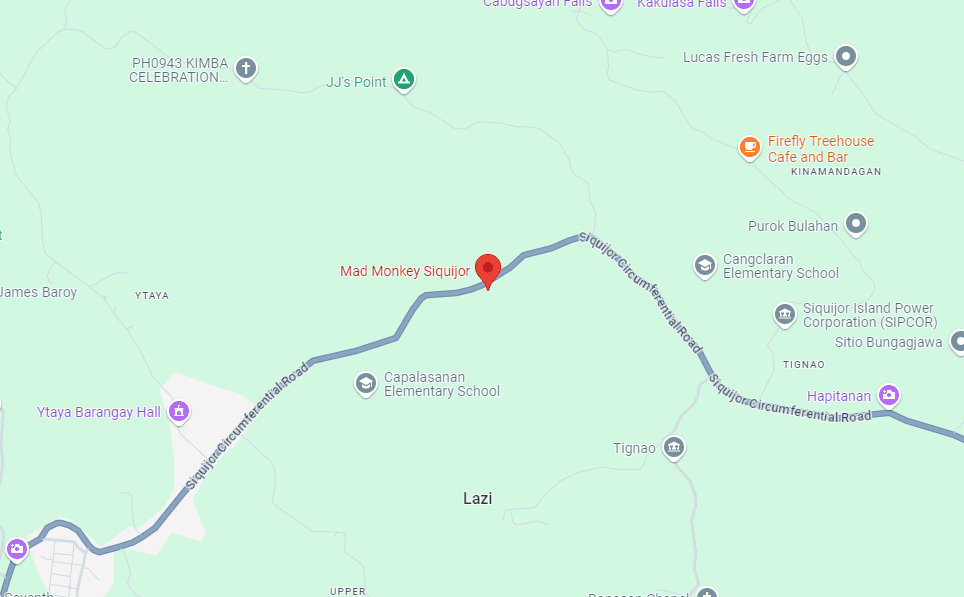 Map showing 4HJW+W7 Lazi, Siquijor, Philippines