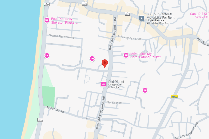 Map showing 15 Chaloemphrakiat Rd, Pa Tong, Amphoe Kathu, Phuket 83000